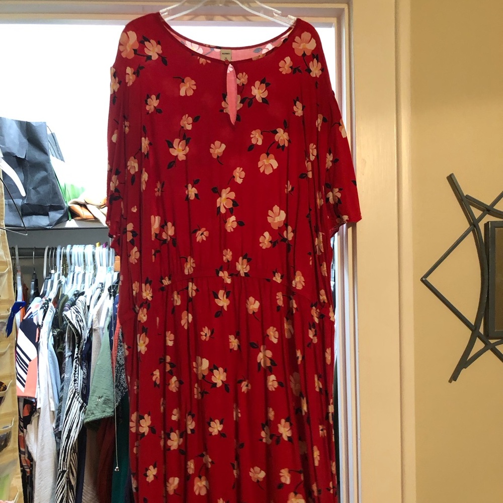 Red floral old navy dress